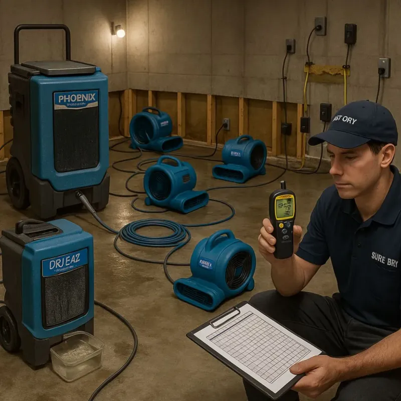 Structural Drying and Dehumidification process in City of Radford, VA